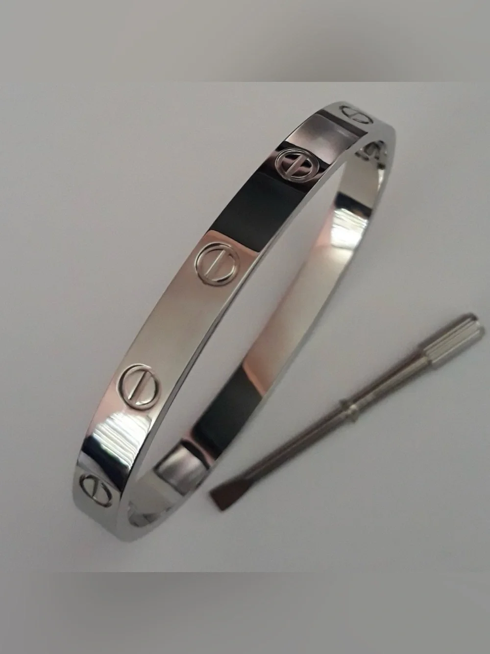 Generic Silver Screw Cuff Bangle Bracelet with Screwdriver
